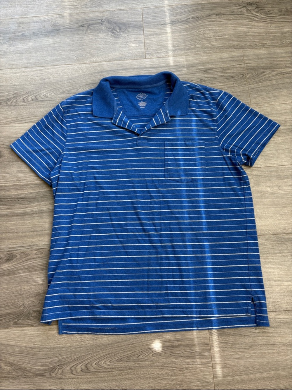 St. John’s Bay Men's Blue Striped Polo Shirt XL